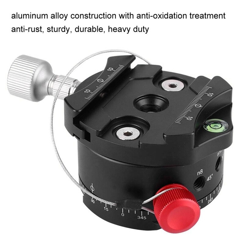 360 Degree Panoramic 4 Stops Click Indexing Rotator Ball Head for Camera Tripod