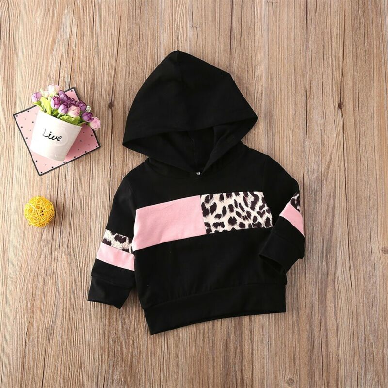 CANIS-Sudadera con capucha de manga larga para niños pequeños, Top de retales con capucha, sudaderas con capucha con estampado de leopardo, camisa
