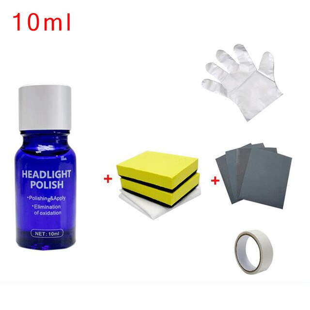 Strålkastare polish kit bil strålkastare strålkastare rengöring reparation restaurering plast polish återställande kit: 10ml
