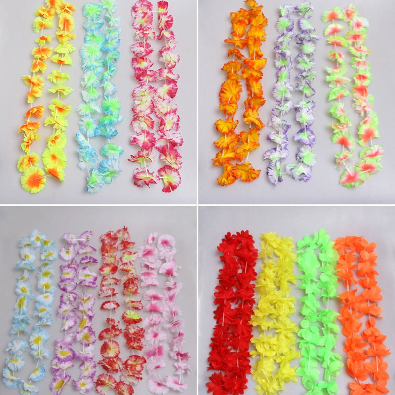 5 uds. Guirnalda de flores hawaianas para fiestas Hawaianas, guirnalda hawaiana, collar Hawaiano, decoración Floral de granja, adornos fiestas, guirnalda