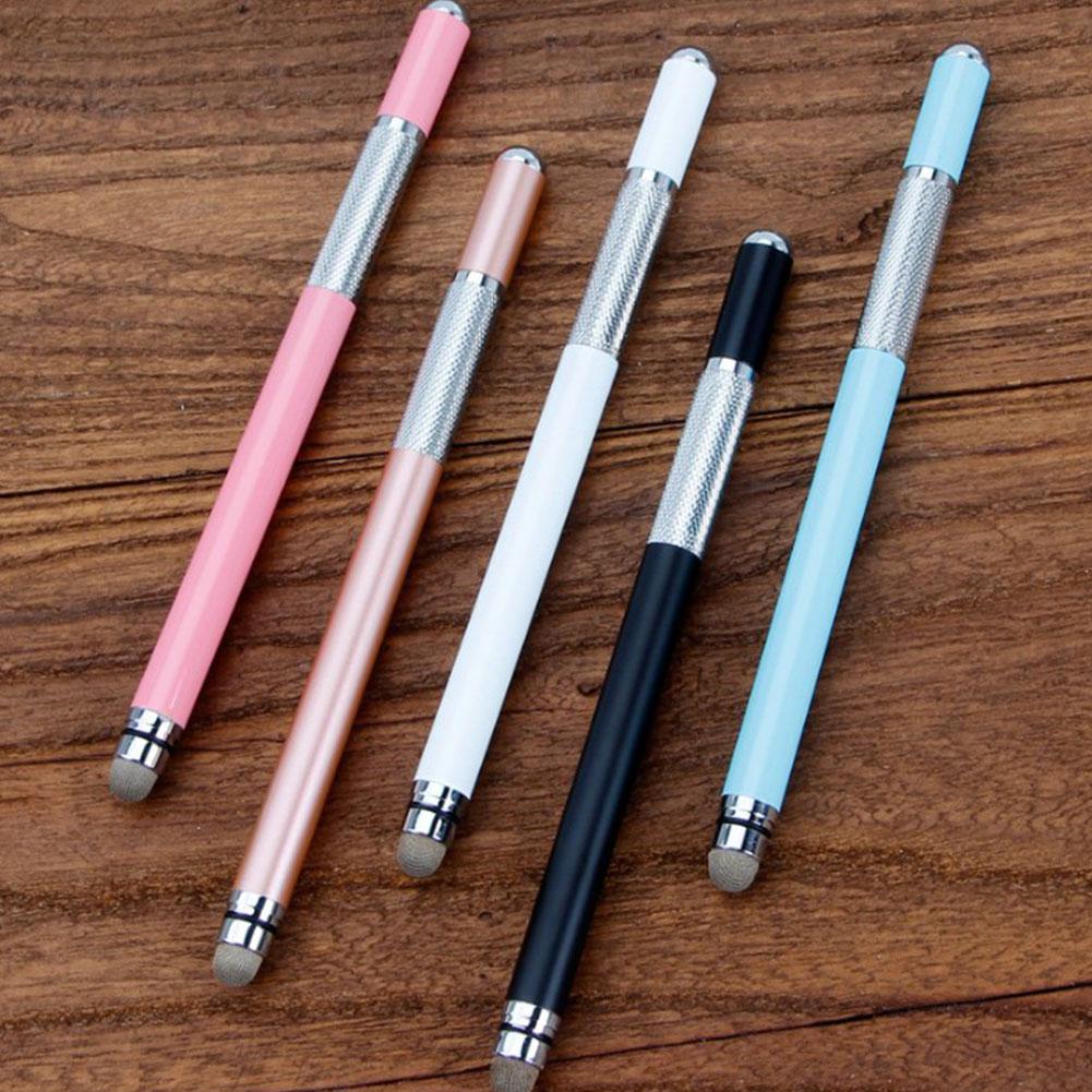 Active Stylus Pen Electronic Dawing Pen Conductive Cloth + Sucker 2 in 1 Metal Capacitor Active Stylus Pen