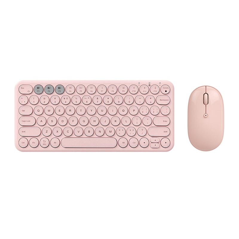 Rechargeable Bluetooth-compatible Keyboard Mouse Set For Tablet Phone iPad PC Gamer Mini Wireless Gaming Keyboard Mice Mouse: Pink Set