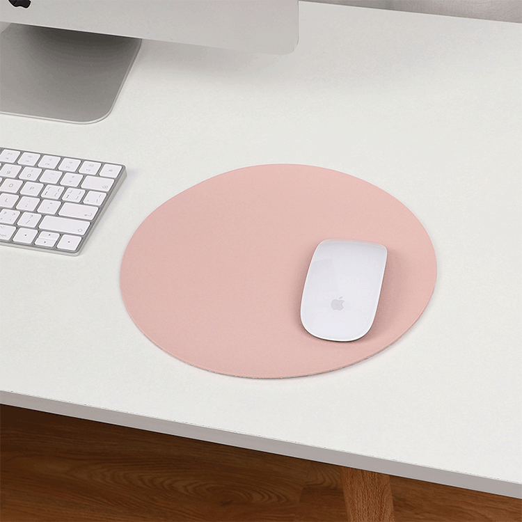 Round Mouse Pad Single-sided Solid Color Universal Non-slip Pad Mouse Pad Suitable for Laptop Office PU Gaming Mouse Pad