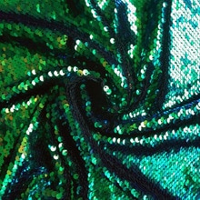 Mysterieuze Pauw Groen 50x65 cm Sequin Double-face Omkeerbare Sequin Stof Satijn Back Sequin Stof Voor DIY naaien Bag Purse