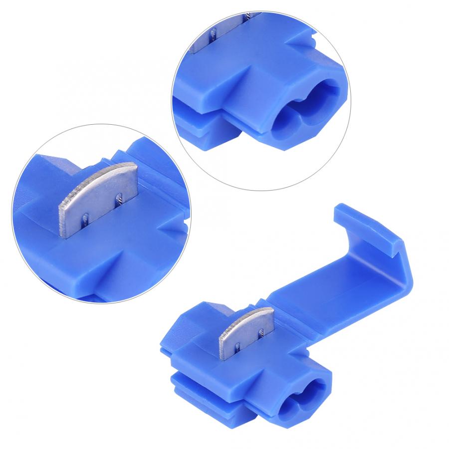 Battery Terminals 50pcs Blue Lock Quick Wire Splice Clips Terminal Connectors 0.72-2.5mm2 auto connectors terminals