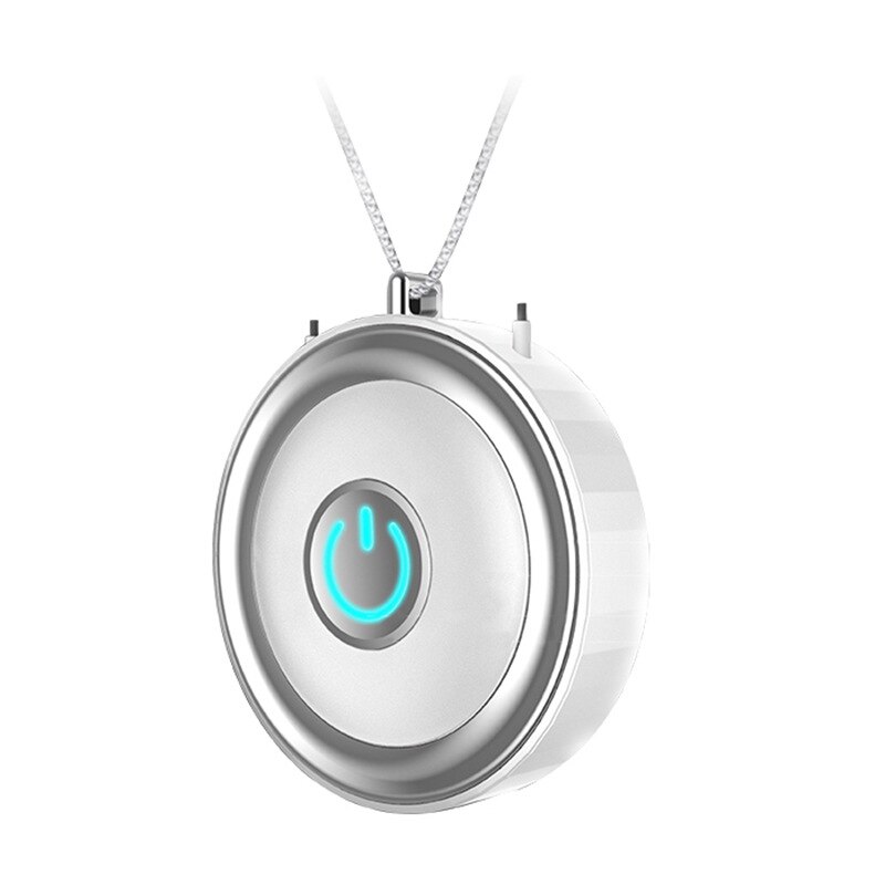 Mini Portable Air Purifier Wearable Air Purifier Necklace USB Air Cleaner Personal Negative Ion Generator: White