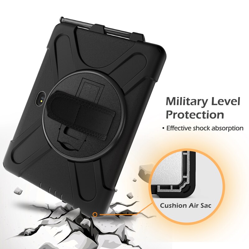 Case For Samsung Galaxy Tab Active Pro 10.1 SM-T540 SM-T545 Heavy Duty Rugged Protection Cover with Kickstand Hand+Neck Strap