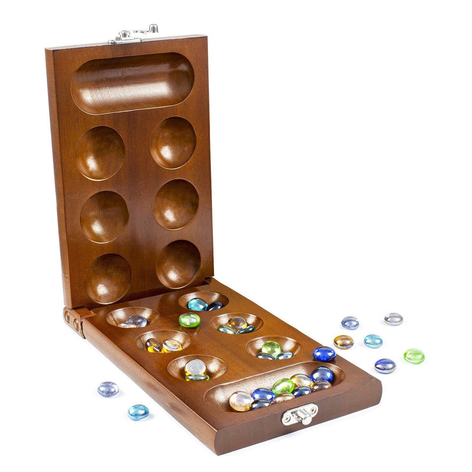 Mancala Board Game With Stones Solid Wood Adults Kids Thinking Puzzle Game Children Board Strategy Game Toys For Children