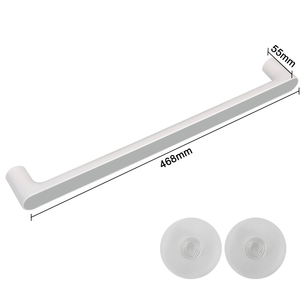 Self-adhesive Towel Rack Wall Mounted Bathroom Organizer Towel Hanger Kitchen Bathroom Shelf Towel Bar Bathroom Accessories: Long Gray