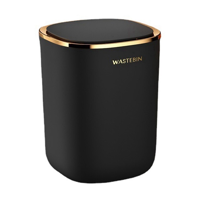 12L Smart Sensor Garbage Bin Kitchen Bathroom Toilet Trash Can Automatic Induction Waterproof Rubbish Bin with Lid: Black