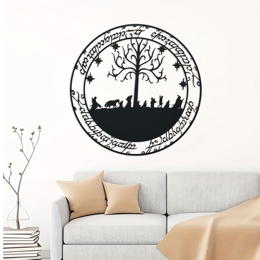 Decorazione della stanza, arte da parete in metallo ispirata al Signore degli Anelli, targa in metallo Hobbit, decorazioni per la casa, decorazioni murali, decorazioni per la telecamera, decorazioni per esterni