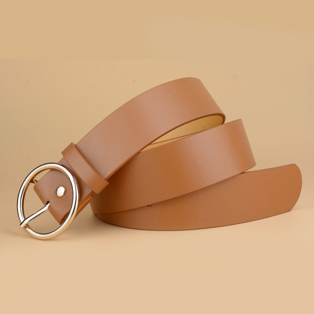 Women Waist Leather Belts Solid Color Dresses Belt Pin Buckle Dresses Belts Formal