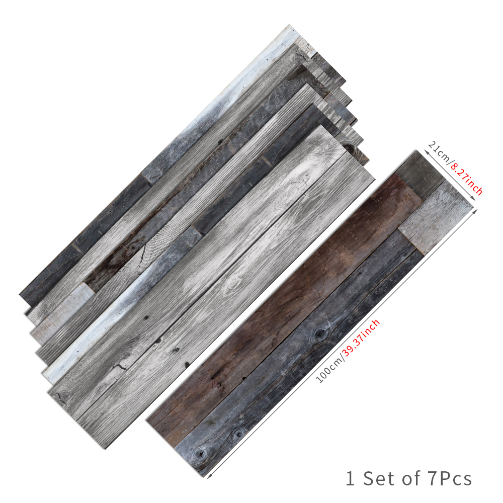 Autocollants pour escaliers en bois, 7 pièces, 21cm x 100cm, bande de roulement, vinyle, auto-adhésif, bricolage, mur de face, brique, motifs artistiques: RS003