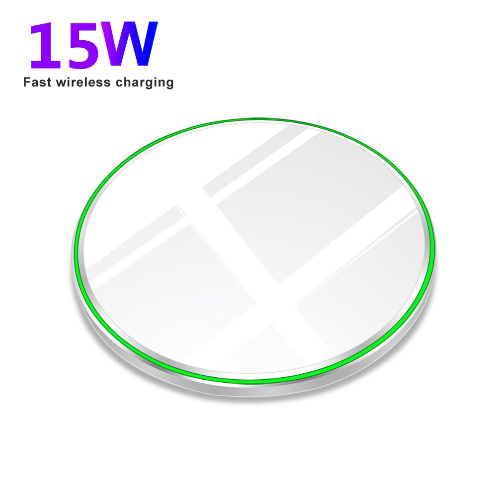 FDGAO-cargador inalámbrico para móvil, cargador inalámbrico rápido de 30W para Samsung S20, S10, Note 20, iPhone 12 Pro Max, 11, 8, X, XS, XR, Xiaomi Mi 10, 9, Huawei Mate 40 Pro: 15W White