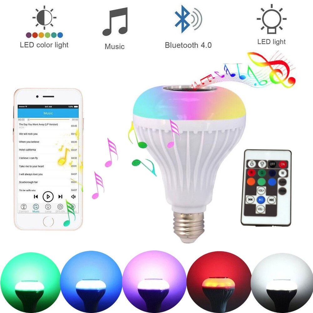 E27 Gloeilamp Intelligente Kleurrijke LED Lamp Bluetooth Lamp Muziek Dimbare RGB LED Lamp met Afstandsbediening