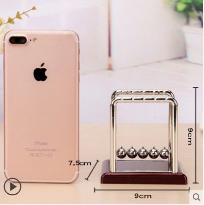 Vierkante haakjes newtons wieg slinger ballen eindeloos entertainment stalen balansbal wetenschap slinger educatief bureau speelgoed: Klein