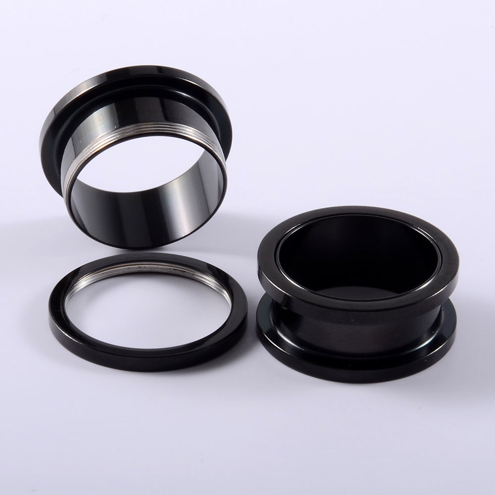 2PC Chirurgisch Staal Oor Tunnels Stekkers Piercing Oor Meters Brancards Expander Body Piercing Sieraden 1.6-22mm: green / Silver Plated