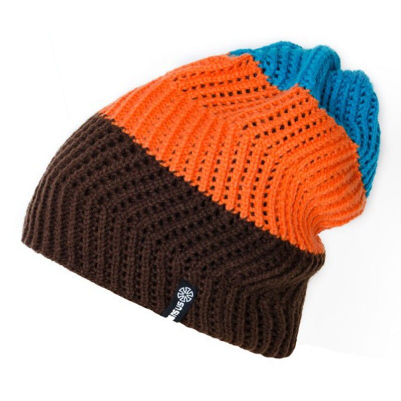 Sn. su. sk chapéu quente de malha para outono inverno, esqui, snowboard, gorro tricô mais alto, gorro: Laranja