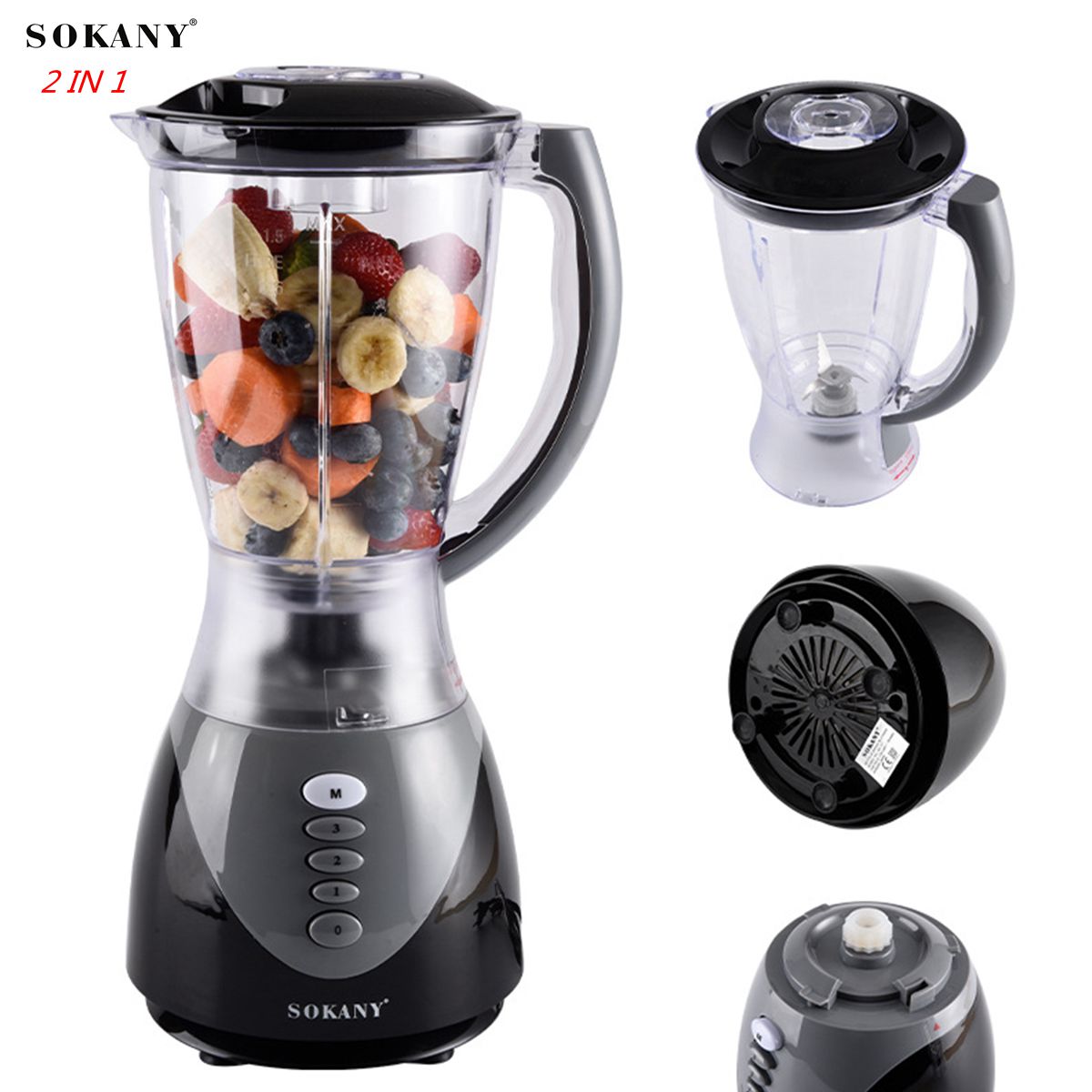 2 i 1 1500ml stander mixer blender kaffemaskine juicer 3 hastighed multifunktions elektrisk presser grøntsagsfrugt vaskbar mixer maskine