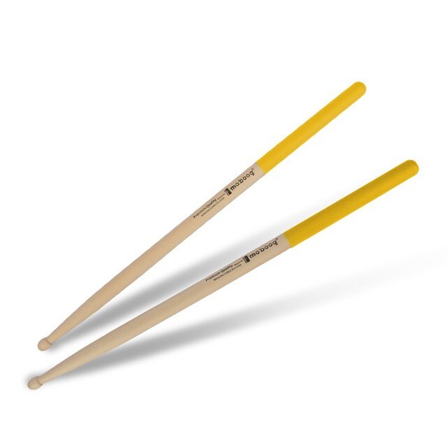 1 Paar Professionele Drum Sticks 5A Maple Hout Antislip Kleurrijke Handvat Drumsticks Percussie Muziekinstrumenten Voor Beginners: Yellow