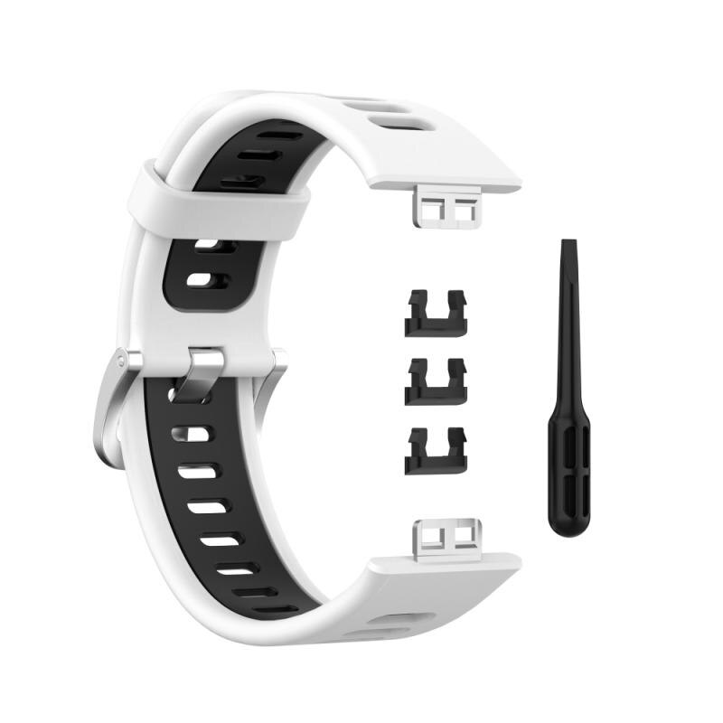 Geeignet für Huawei Uhr Fit Schnalle Silikon Strap Edelstahl Kopf Korn Einfache Feste Farbe Sport Armband Zubehör: 01