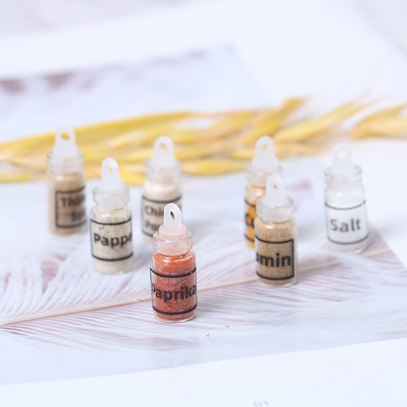 1Stck 1/12 Puppenhaus Miniatur Zubehör Mini Glas Gewürz Flasche Simulation Küche Lebensmittel Modell Spielzeug