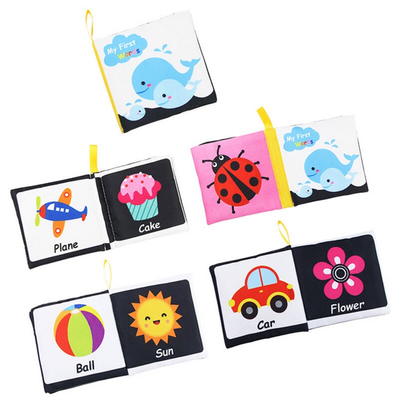 Newborn Soft Cloth Book Education Toys Rustle Baby Learning Cognition Book 0-12 Months Children&#39;s Books Learning Card Letter