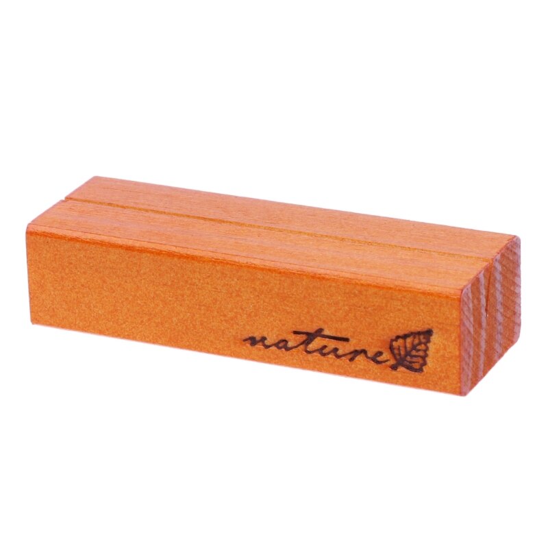 Naturligt træ noteholder blok clips papir foto billede kortholder klemme stativ bordindretning