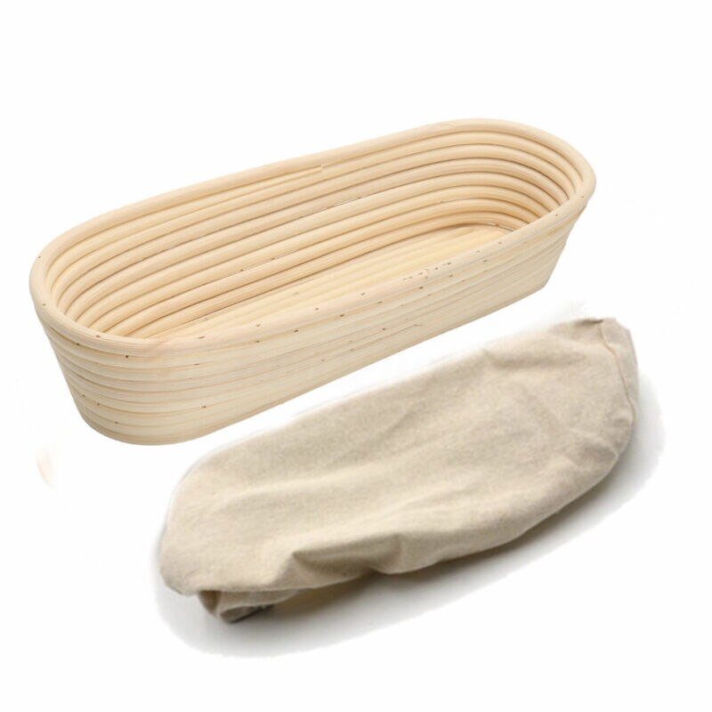 Canasta de fermentación de pan ovalada/REDONDA/triangular, canasta de mimbre para pan, masa, canasta de fermentación de pan francés, 1 Uds.: 34X15x7cm