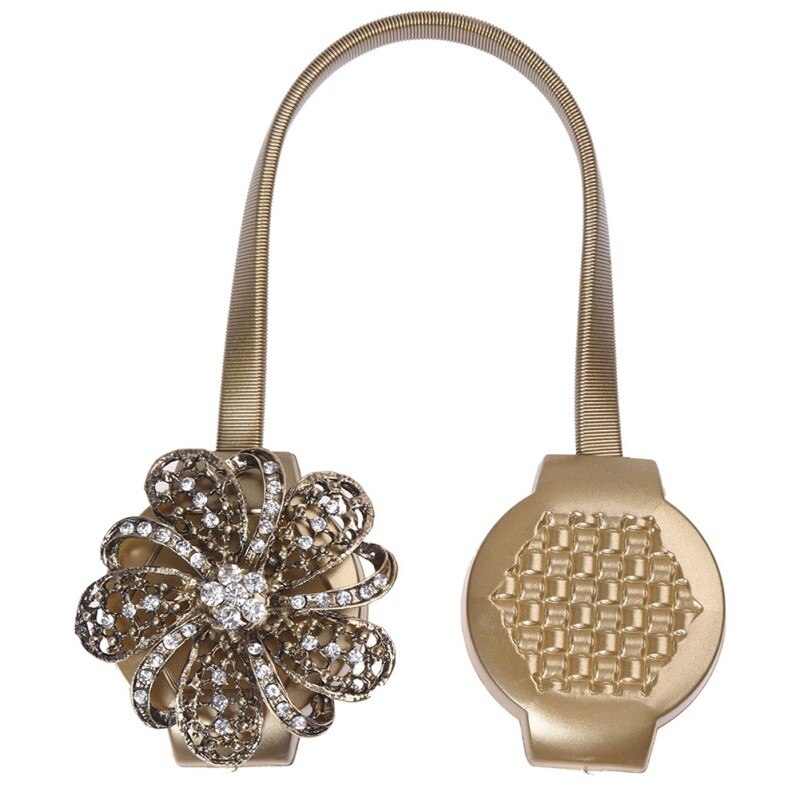 1pc gardinbindare fönsterdekor blomstergardin stansfri installation tieback magnet spänne klämma ståltrådsband tofsar ct