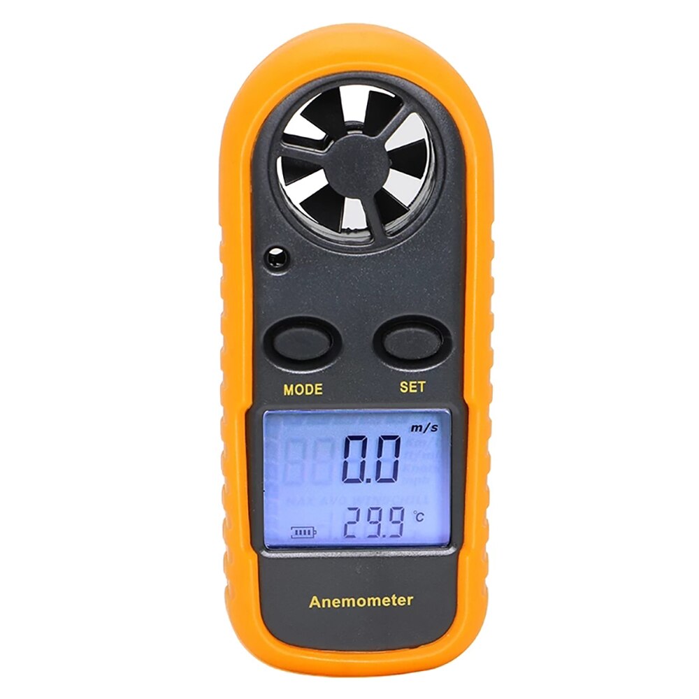 Mini Digital Anemometer LCD Handheld Air Flow Tester Wind Speed Meter Air Anemometer Measuring Wind Speed Temperature Gauge
