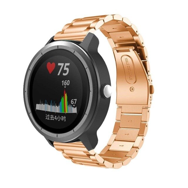 Stainless Steel Replacement Strap for Garmin Vivoactive3 Vivomove 4 Smart wristband for Garmin Vivoactive 4S Watch band 18 20 22: Rose Gold / For  Vivoactive 3