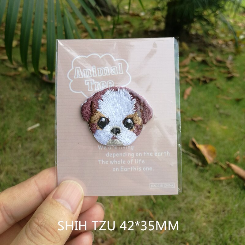 1 billede tegneserie t-shirt sweater dekorative børn bære dekorative broderipatch bagved gummiklud klæbende hund frakke: Shih tzu