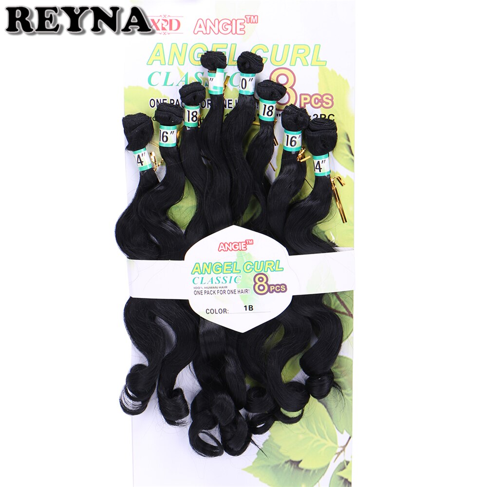 Schwarz Farbe Synthetische Haar Extensions Weave Körper Welle 8 stücke ein Satz Hitzebeständige faser Haar bundles