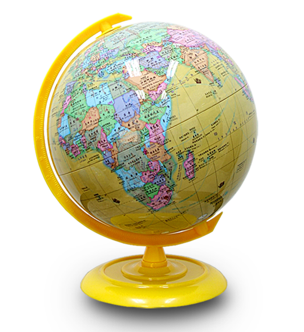 Dia 20 chinesische und englische tellurion ozean- und landglobus, der einen Standard für hochauflösenden farbdruck aus rundem kunststoff vermittelt