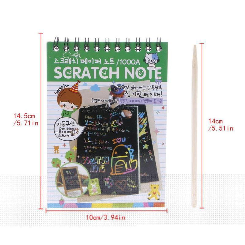 DIY Coil Scratch Drawing Notebook Colorful Painting Paper Drawing Graffiti Painting Art Scratch Paper With Pen Kids: Default Title