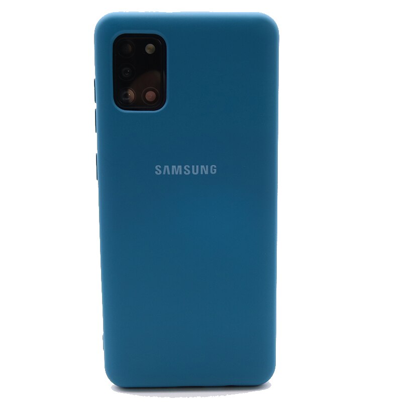 Samsung Galaxy A31 Flüssigkeit Silikon Fall Weichen Seidige Shell Abdeckung Galaxy A 31 Soft-Touch Zurück Schutzhülle: Fruit blue