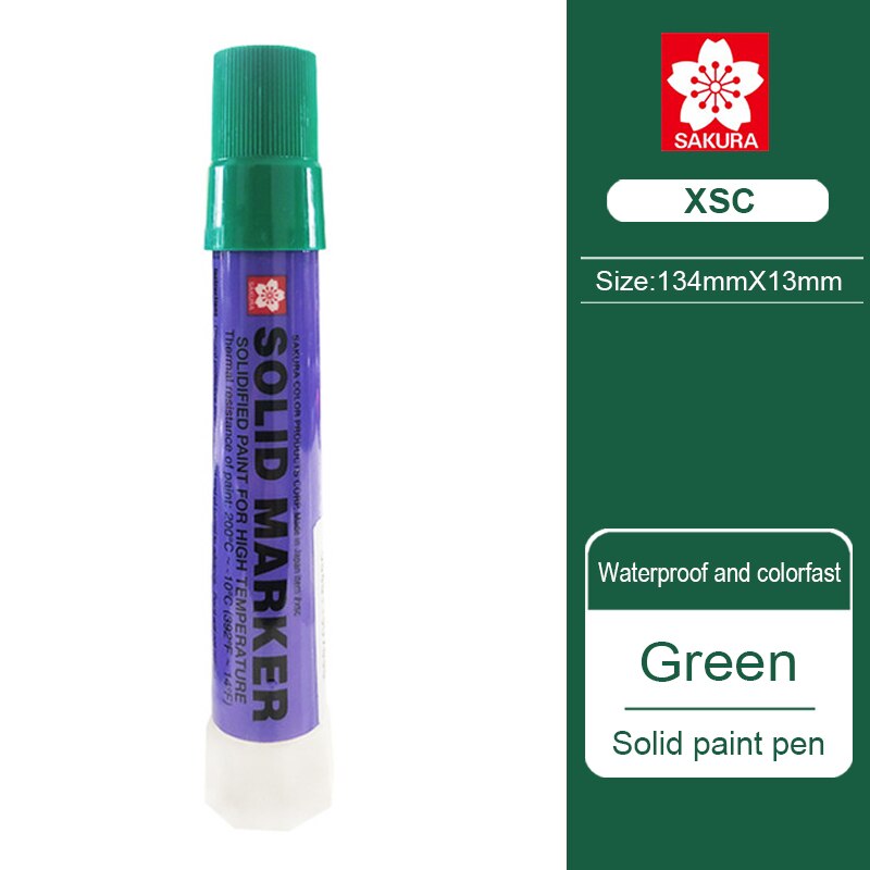 1Pcs Japan Sakura Effen Marker Industriële Pen Droog Kan Schrijven Op Stalen Plaat Water Olie Oppervlak Multi-Functie pen: Green