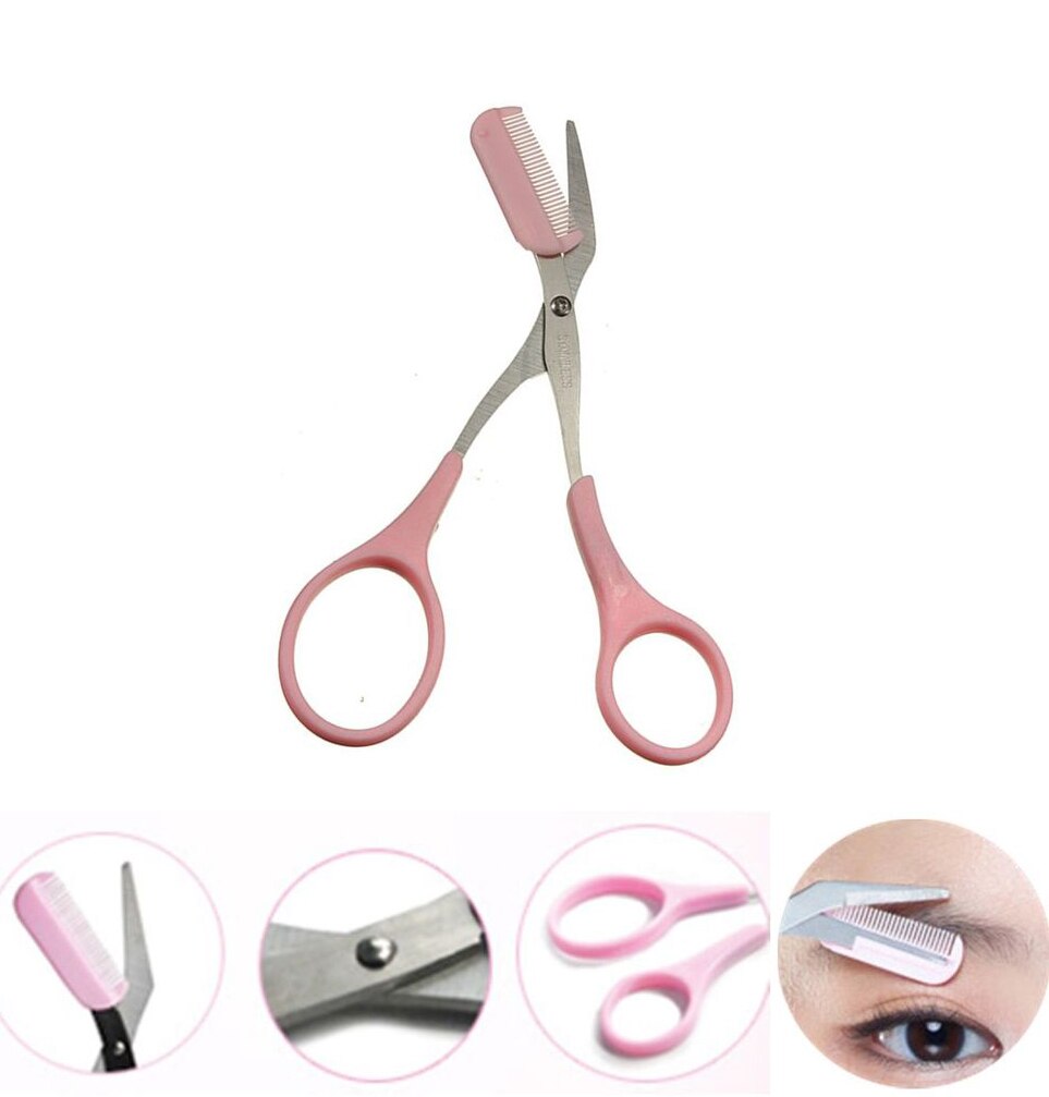 5 ''Beauty hair trim Vrouwen Wenkbrauw Schaar kam Wimper cosmetische make-up Meisje eye brow Trimmer Lady tool shear bruidegom