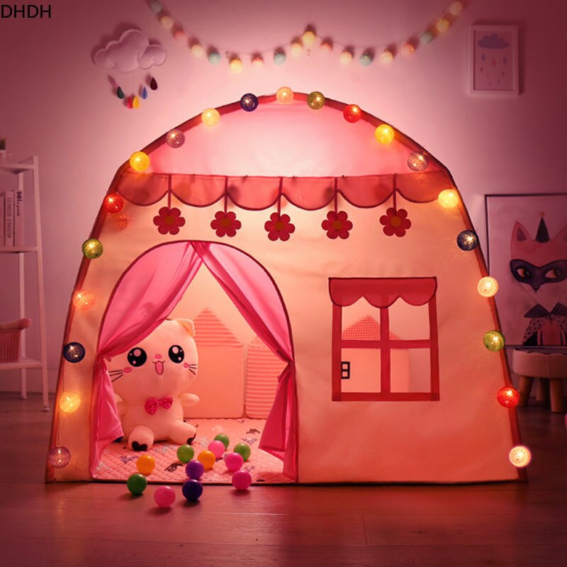 Tragbare freundlicher Zelt drinnen draussen Prinzessin Schloss Falten Cubby Spielzeug Enfant Zimmer Haus freundlicher Zelt Tipi Spielhaus