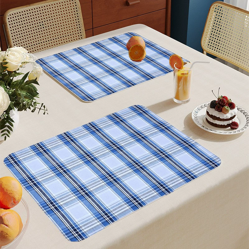 Placemats Set of 4 Woven Vinyl Plastic 12X18 inch Place Mats Non-Slip Heat Resistant Washable Easy Clean Table Mats: PURPLE