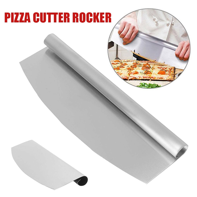 Pizza Cutter Rvs Cutter Blade Pizza Cutter Scherp Gebogen Rocker Voor Pizza Vlees Groenten Snijden Keuken Gadget