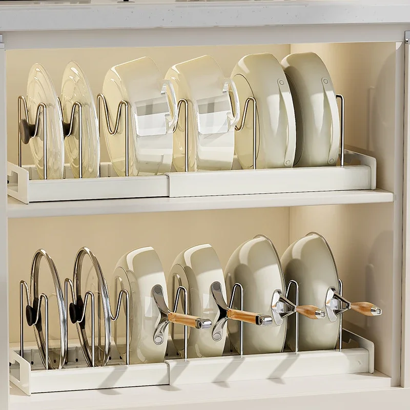 Cajón retráctil, mueble de cocina, platos, ollas y sartenes debajo de la cesta, estante para artículos para el hogar