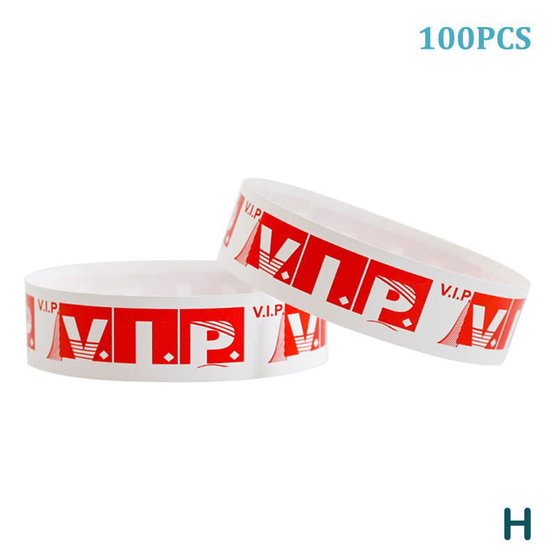 100 stk. festpapirarmbånd syntetiske papirarmbånd selvklæbende armbånd malet mønster logo papir festarmbånd: Mørk khaki