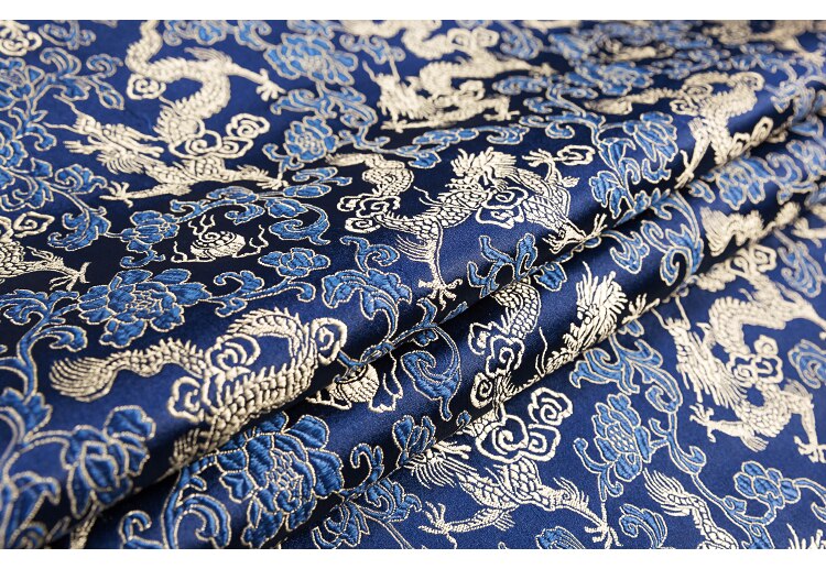 75cm Satin Silk Brocade Fabric Dragon Pattern Fabric for Sewing DIY Material for Clothes Width 75cm: 11