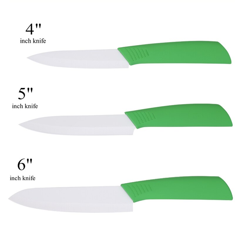 Zirconia Keramische Mes 3 "Paring 4" Utility 5 "Snijden 6" Koksmes Wit Blad Keukenmessen keramische Messen Koken Gereedschap: 4inch 5inch 6inch