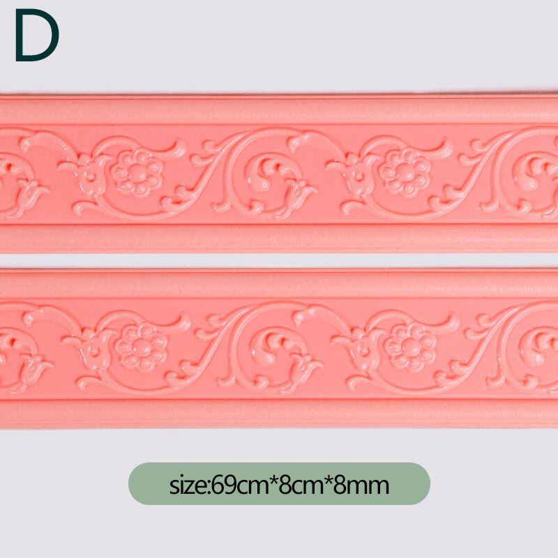 Self Adhesive 3D Foam Wall Stickers Waterproof Baseboard Wallpaper Border Wall Sticker Living Room Bedroom House Decorations: D
