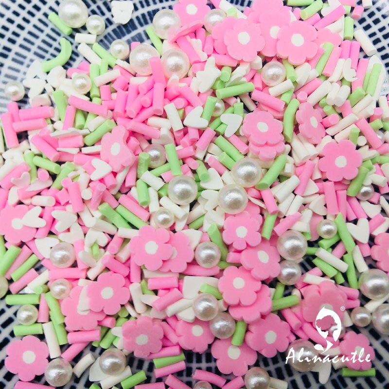 20G Kerst Halloween Plakjes Pailletten Levert Nagels Art Polymer Clear Clay Accessoires Diy Pailletten Plakboek Shakes: Pink Flower