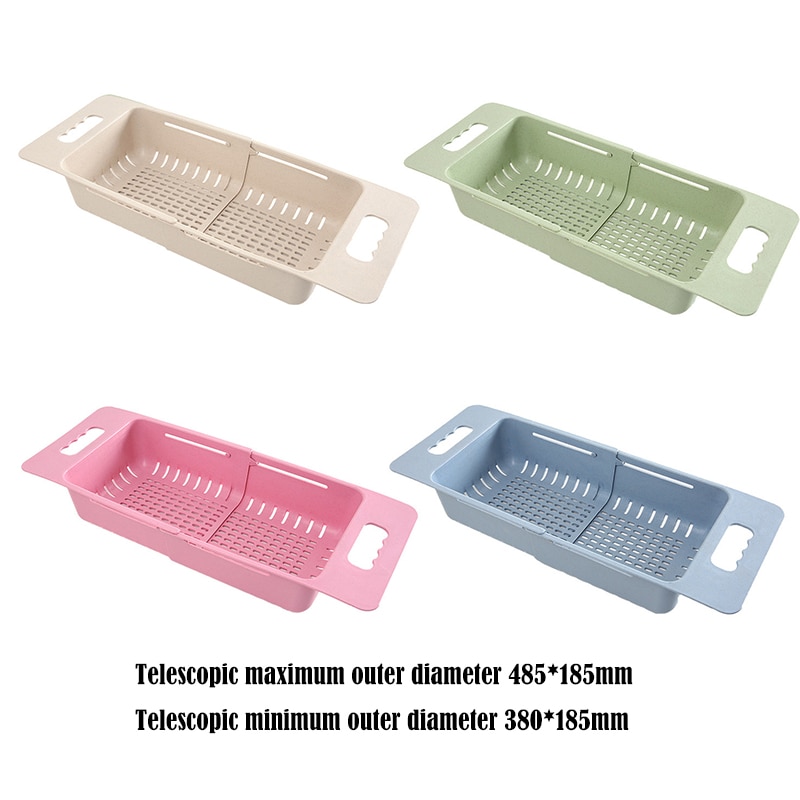 Household kitchen retractable adjustable sink retractable vegetable washing basket drain basket washing basket 1Pcs