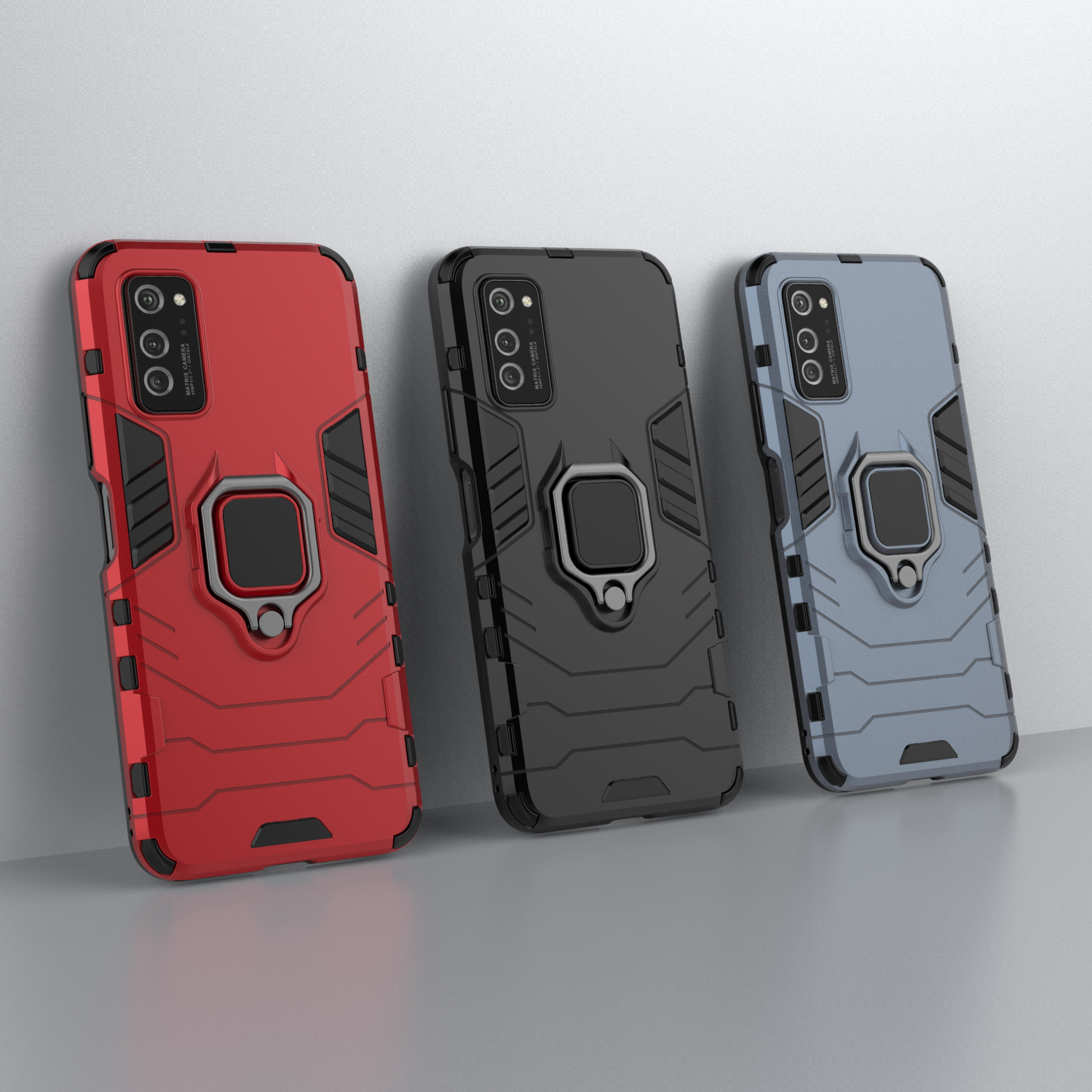 Funda de armadura a prueba de golpes para Honor Play, 9A, 8A, 6T, 5T, 4, 4T, 3, 3E Lite, V40, V30, V20, V10 Pro, 4G, 5G, soporte de anillo de Metal